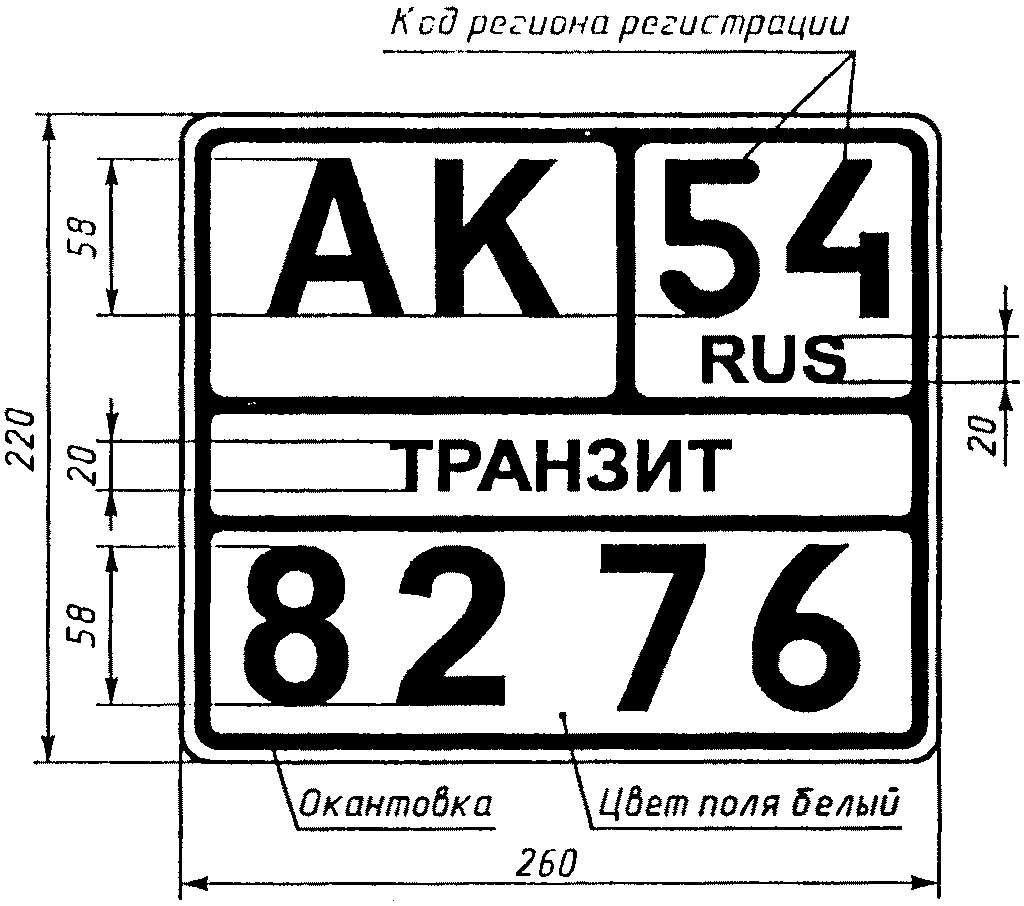 Образец номеров на машину