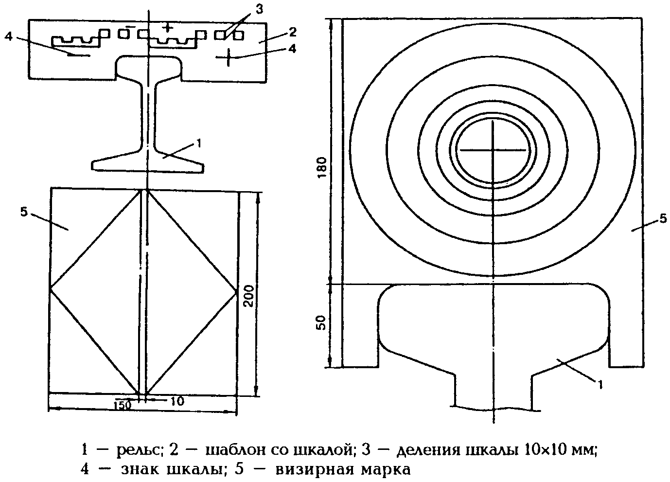 Приспособление визирная марка для подкрановых путей